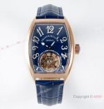 AB Factory Franck Muller Imperial Tourbillon Cintree Curvex Men Watch Rose Gold Blue Dial